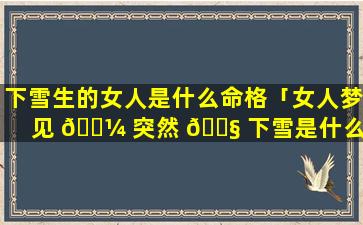 下雪生的女人是什么命格「女人梦见 🐼 突然 🐧 下雪是什么意思」